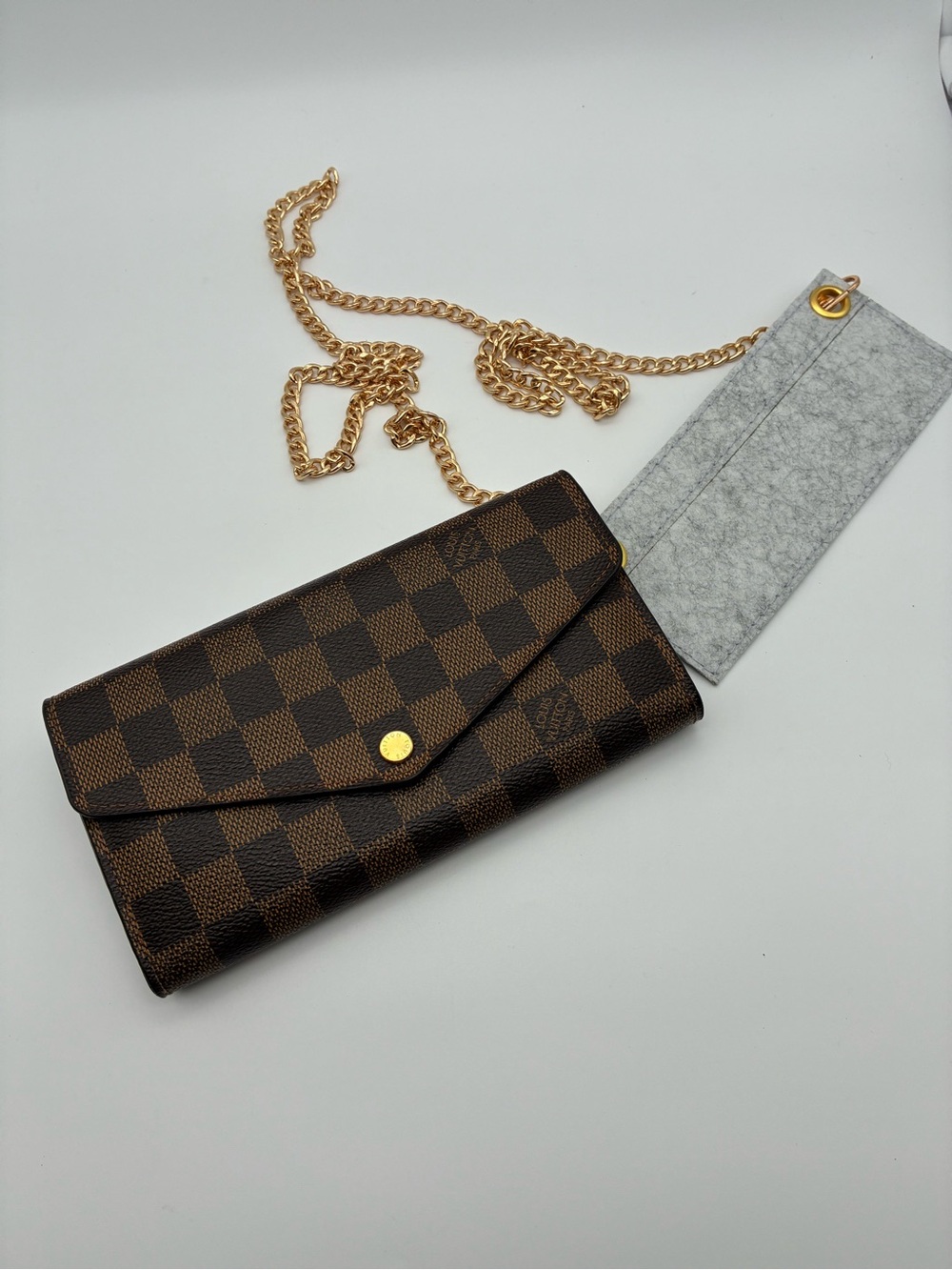Louis vuitton damier ebene envelope Sarah wallet with COA - Picture 2 of 14